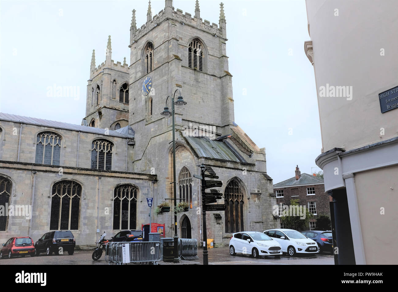 Kings Lynn, Norfolk, UK. September 20, 2018. The twin towers of the ...