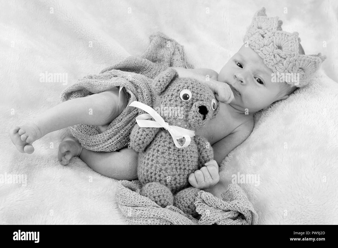 2 week old baby boy Stock Photo Alamy