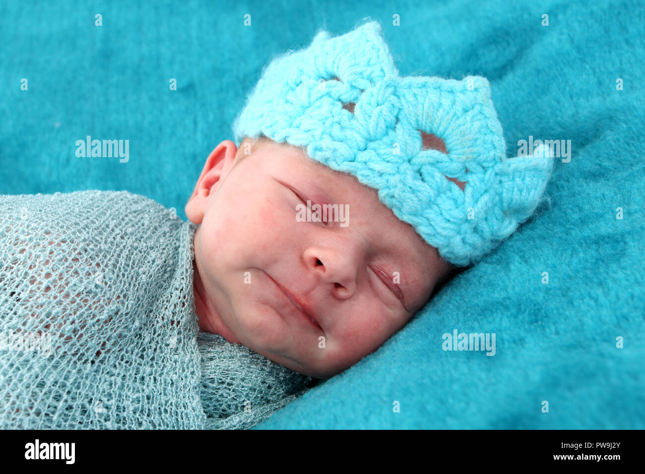 2 week old baby boy Stock Photo Alamy