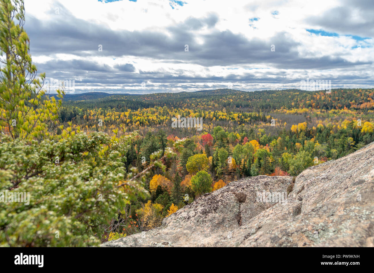 Hiking the Eagle Nest Lookout Trail in Calabogie Ontario Stock Photo