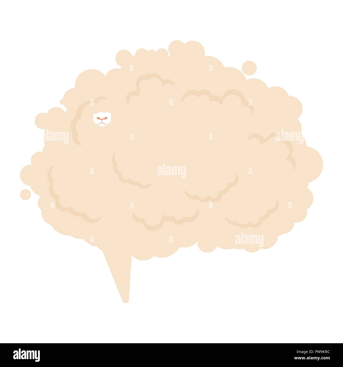 Sheep bubble speech. Place for text. Vector Stock Vector