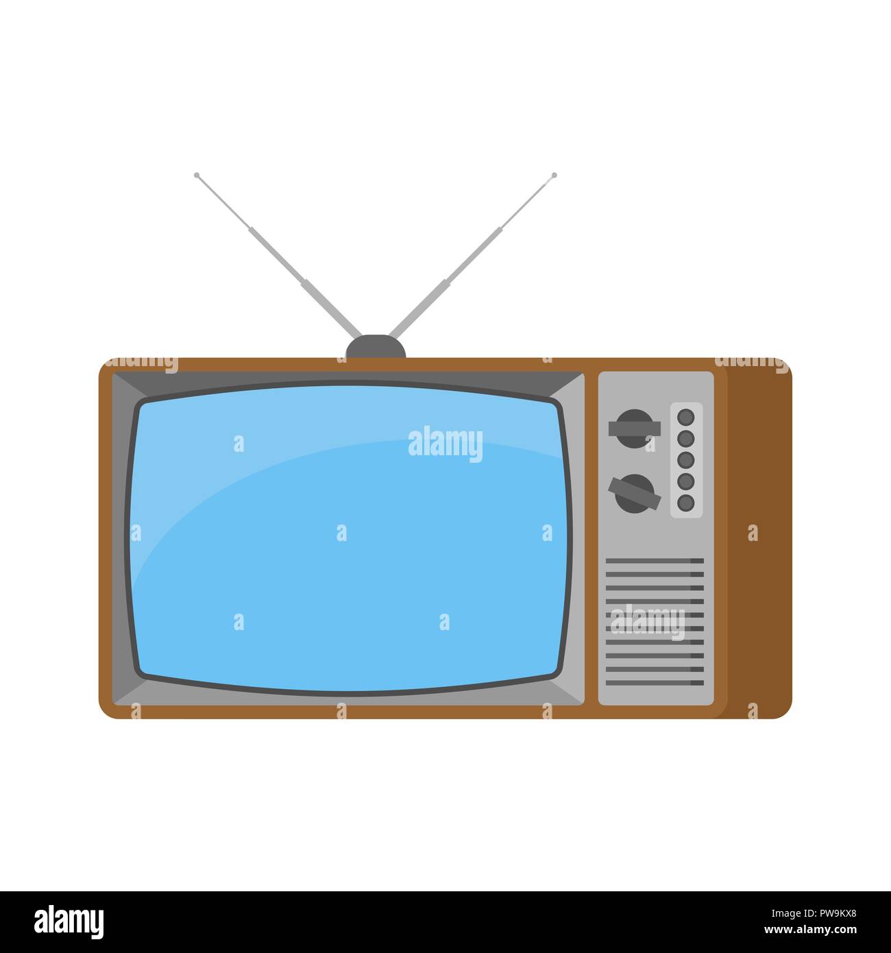 Old TV isolated. Television retro. Vector illustration Stock Vector ...