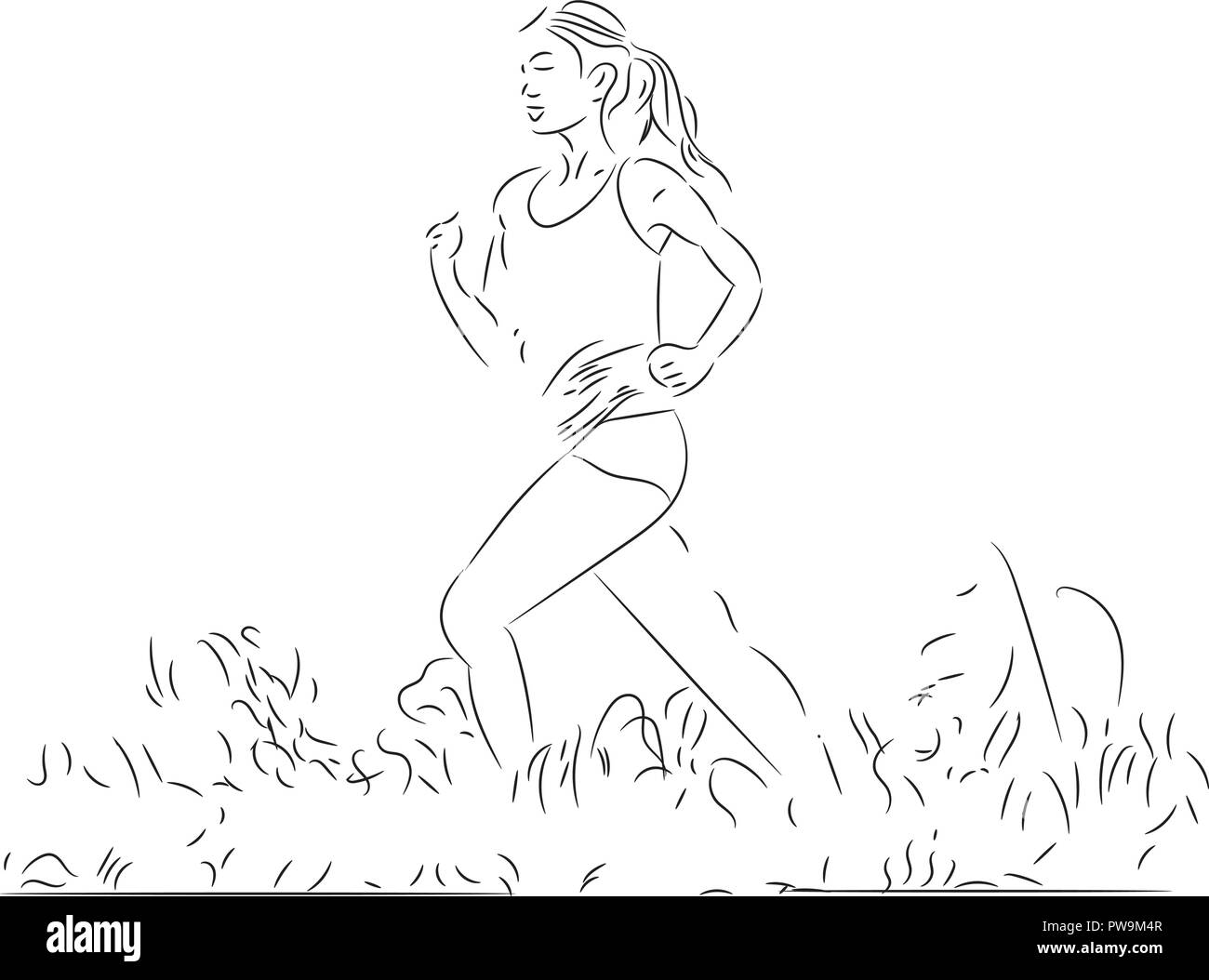 Black runner white background Stock Vector Images - Alamy