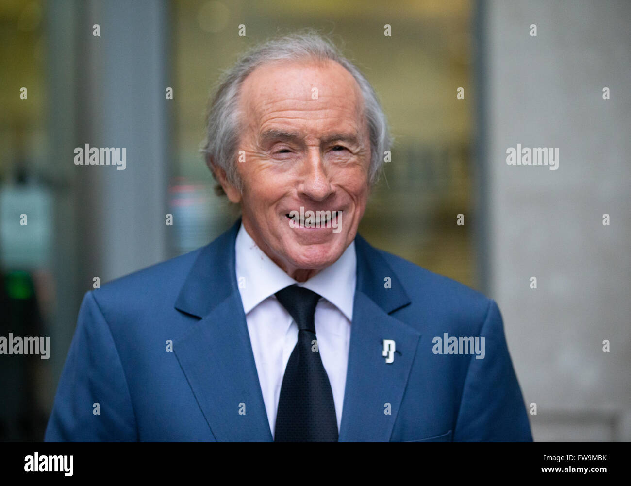 Legendary Formula One Racing driver, Sir Jackie Stewart, leaves the BBC after appearing on 'The Andrew Marr Show'. Stock Photo