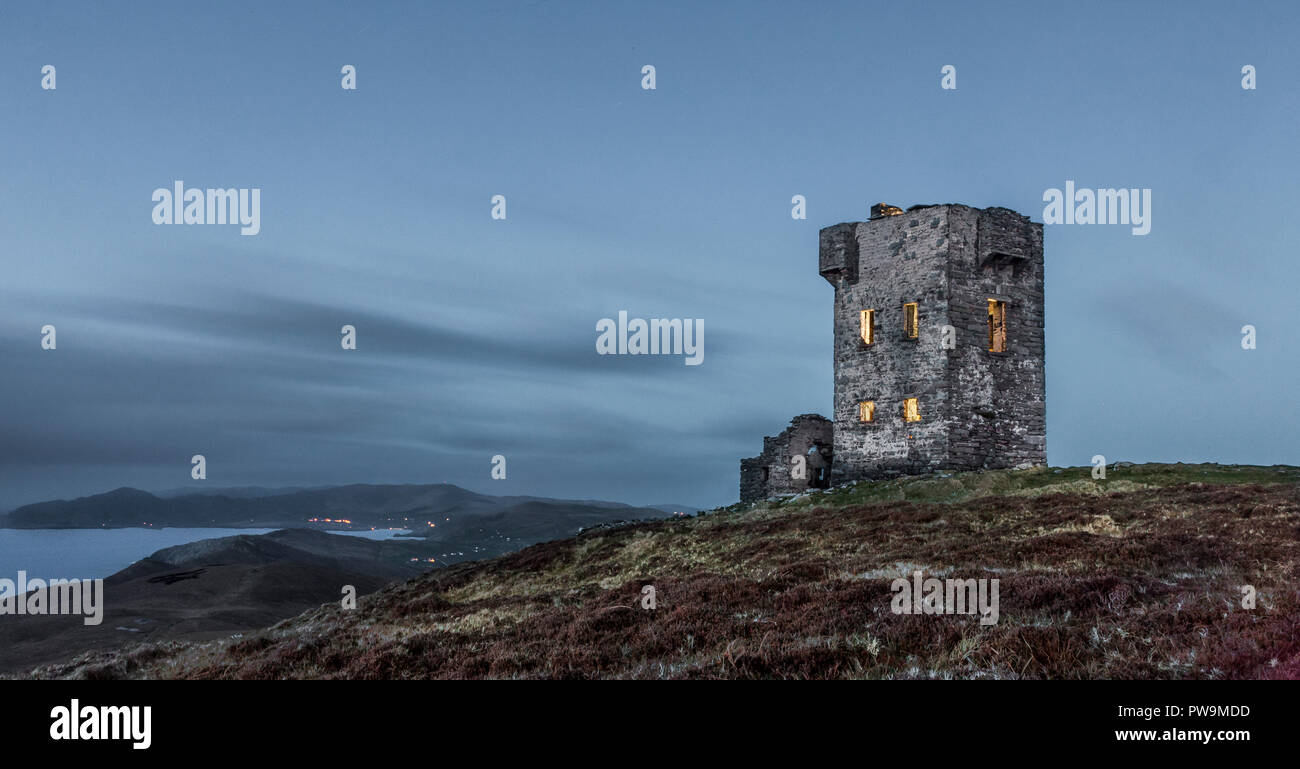 Dursey Island, Cork, Ireland. 29th April, 2015. The Signal Tower on Dursey Island, Co. Cork, Ireland was used as a communication system during the Nap Stock Photo