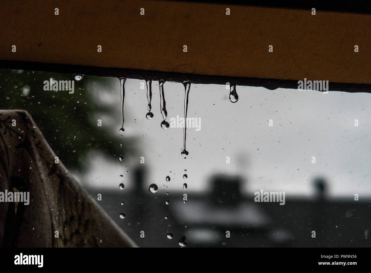 Rain dripping down a Pavilion in Garden 4 Stock Photo Alamy