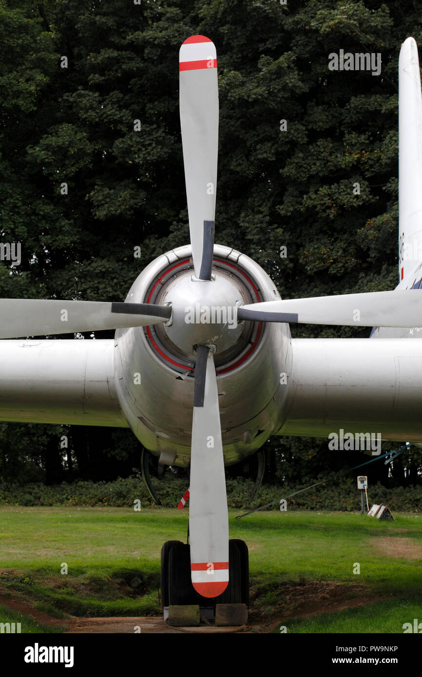 Bristol Brittania aircraft, static display at Kemble airfield. Known as the Whispering Giant. Stock Photo