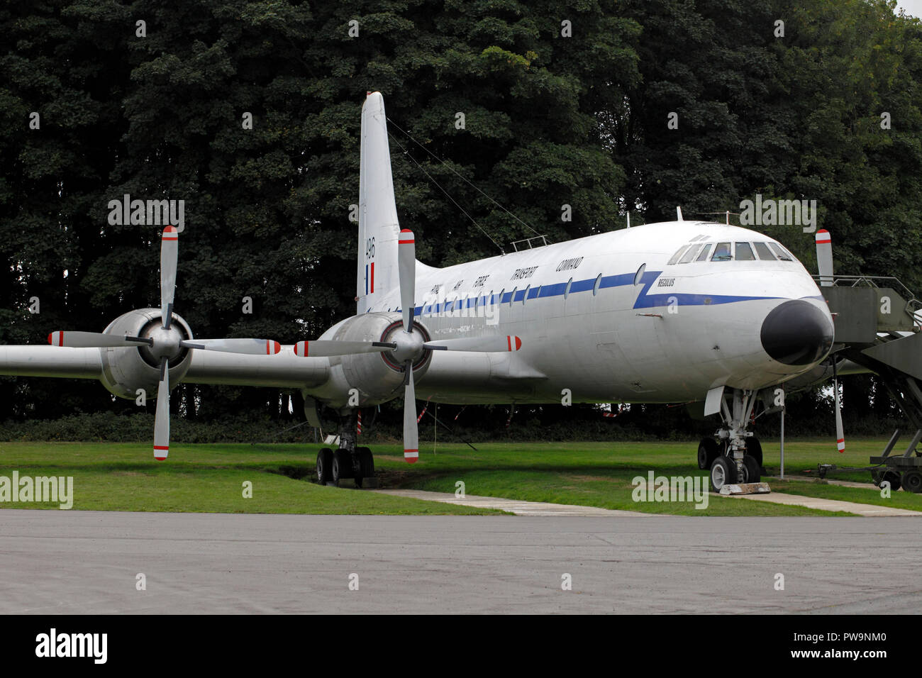 Bristol Brittania aircraft, static display at Kemble airfield. Known as the Whispering Giant. Stock Photo