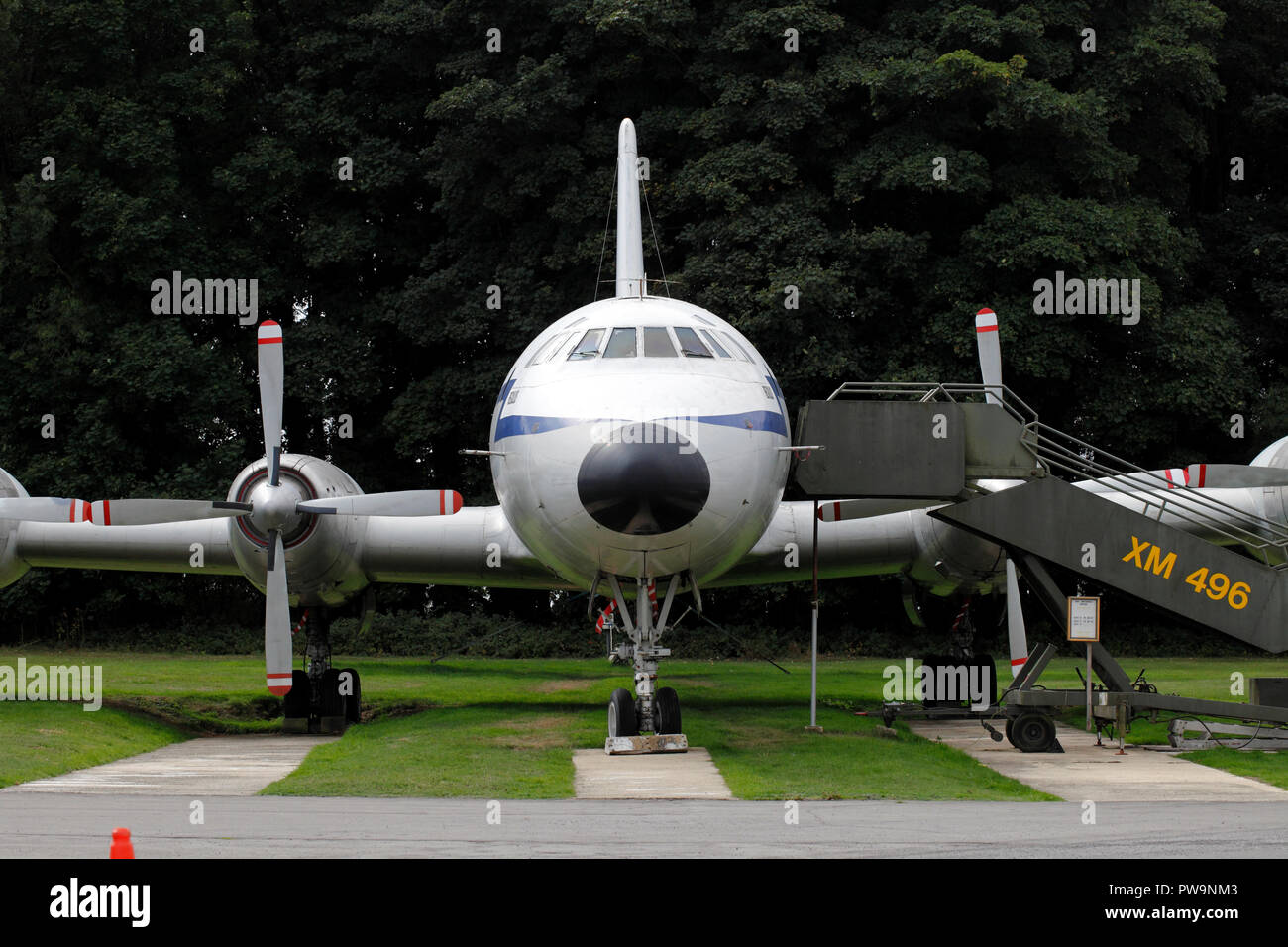 Bristol Brittania aircraft, static display at Kemble airfield. Known as the Whispering Giant. Stock Photo