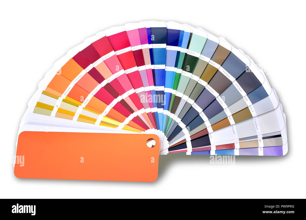 open color fan colorful Living room design Stock Photo