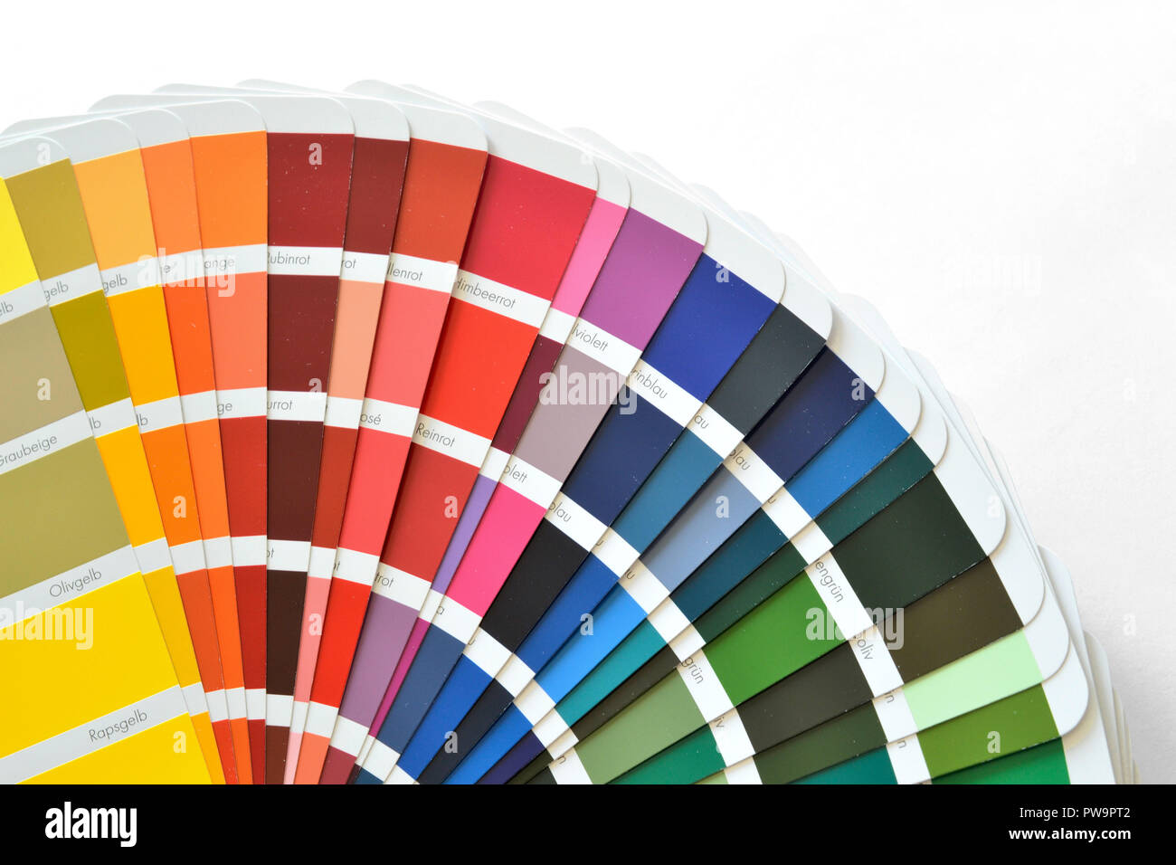 open color fan colorful Living room design Stock Photo