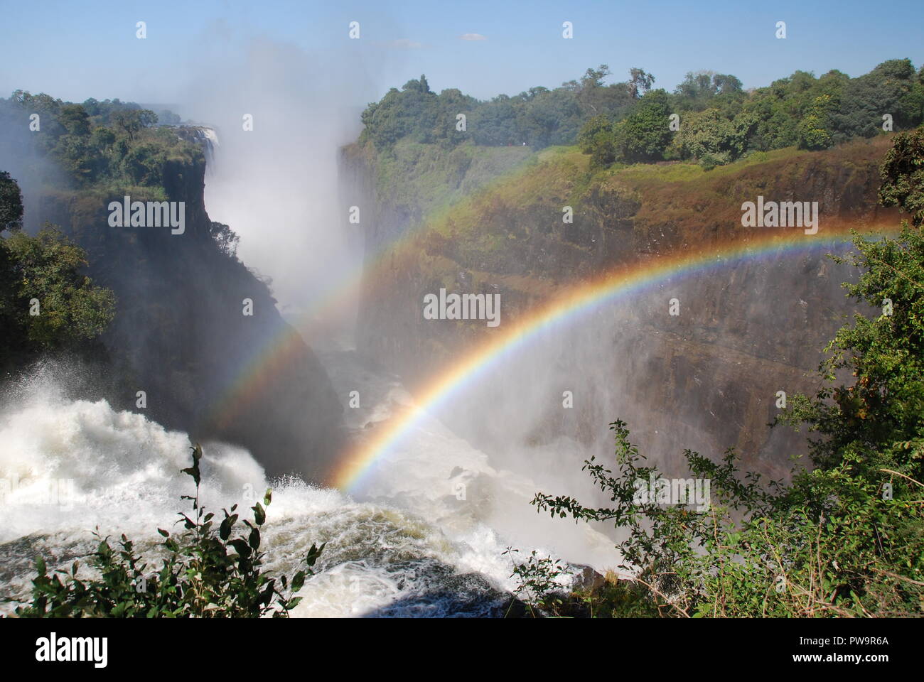 Victoria Falls is the world’s largest waterfall, Zimbabwe Stock Photo