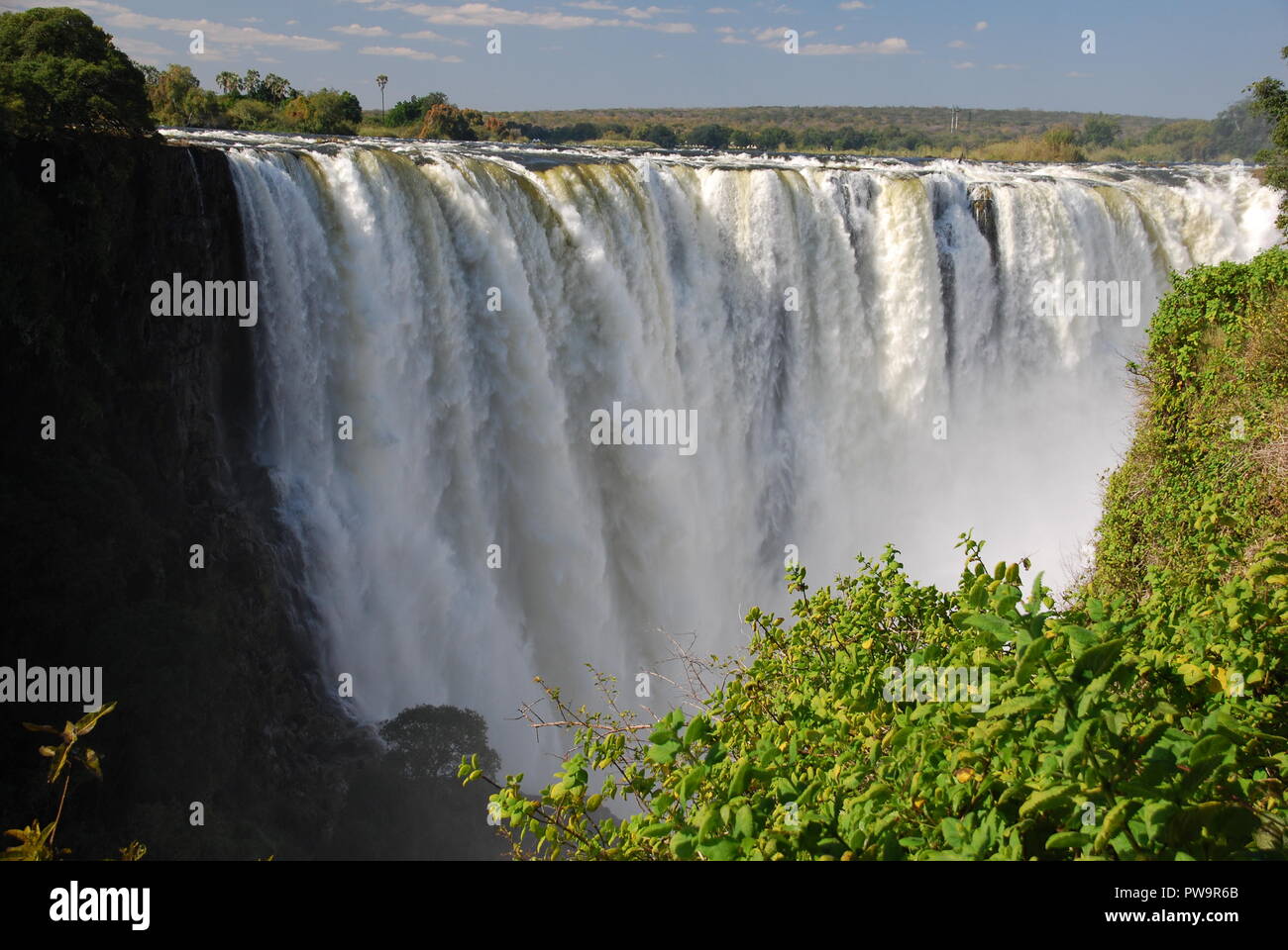 Victoria Falls is the world’s largest waterfall, Zimbabwe Stock Photo