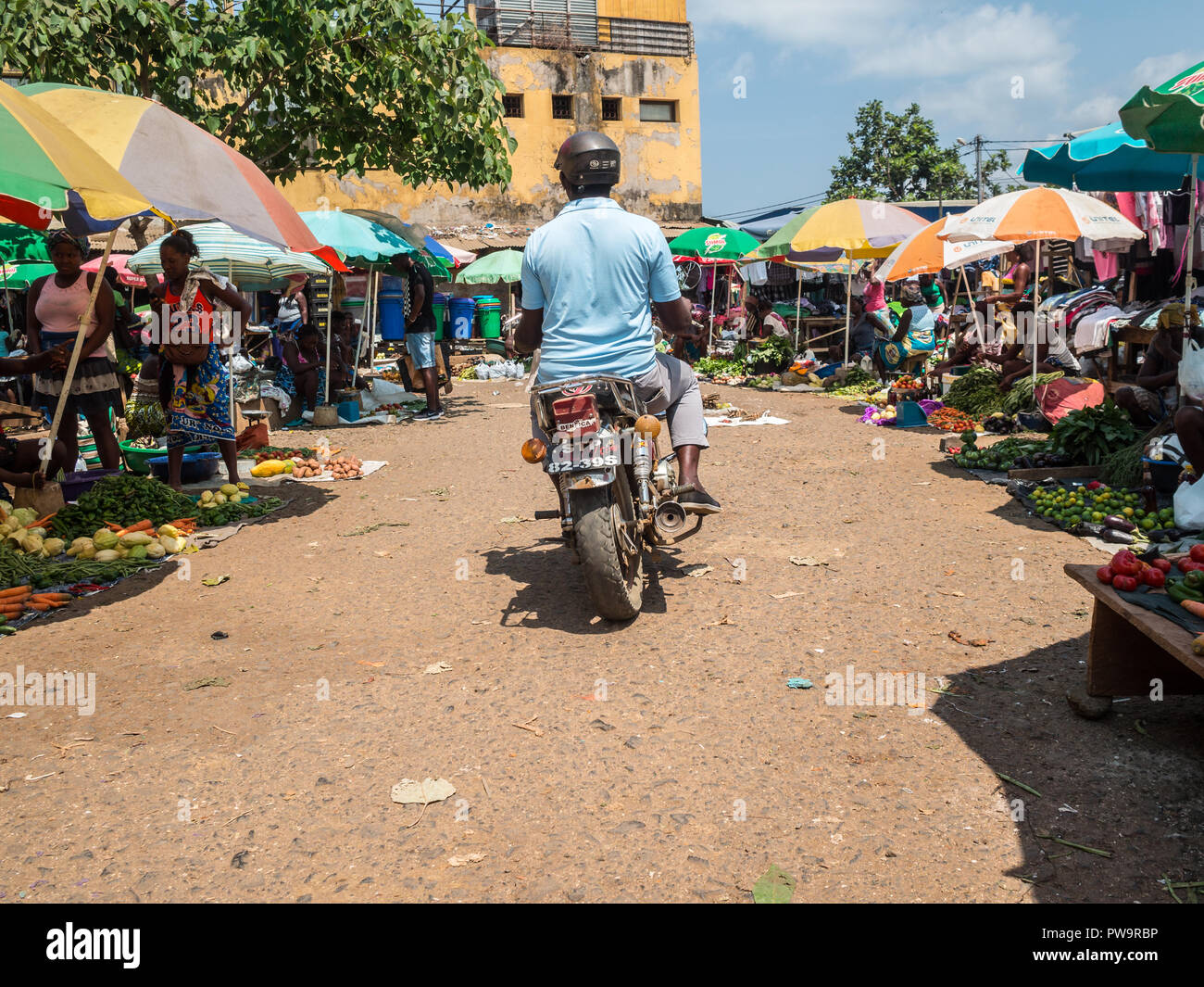 Street market São Tomé City Stock Photo