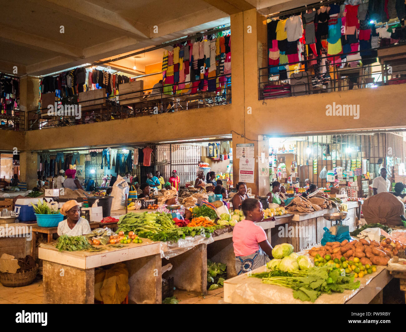 Municipal Market of São Tomé city Stock Photo