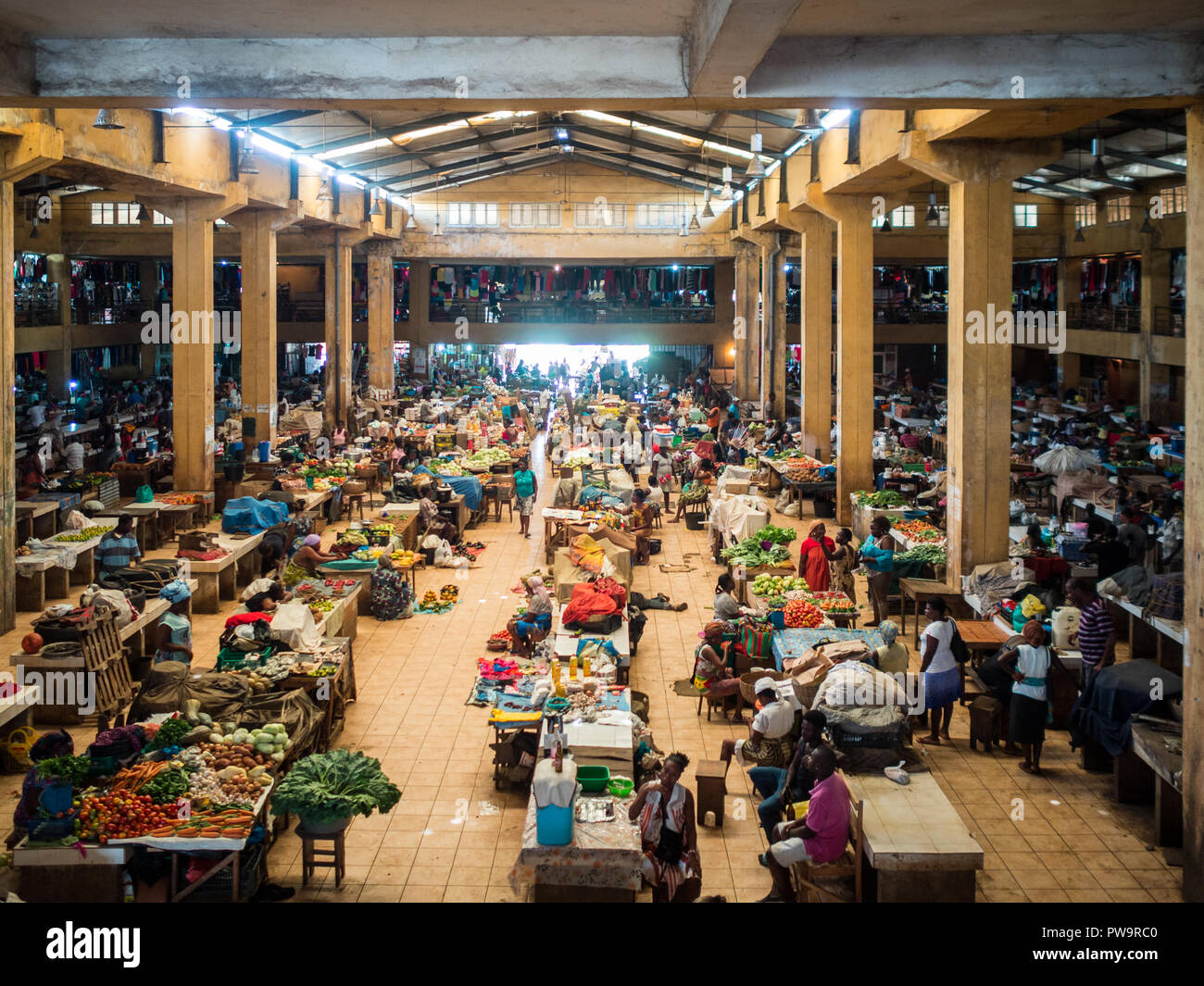 Municipal Market of São Tomé city Stock Photo