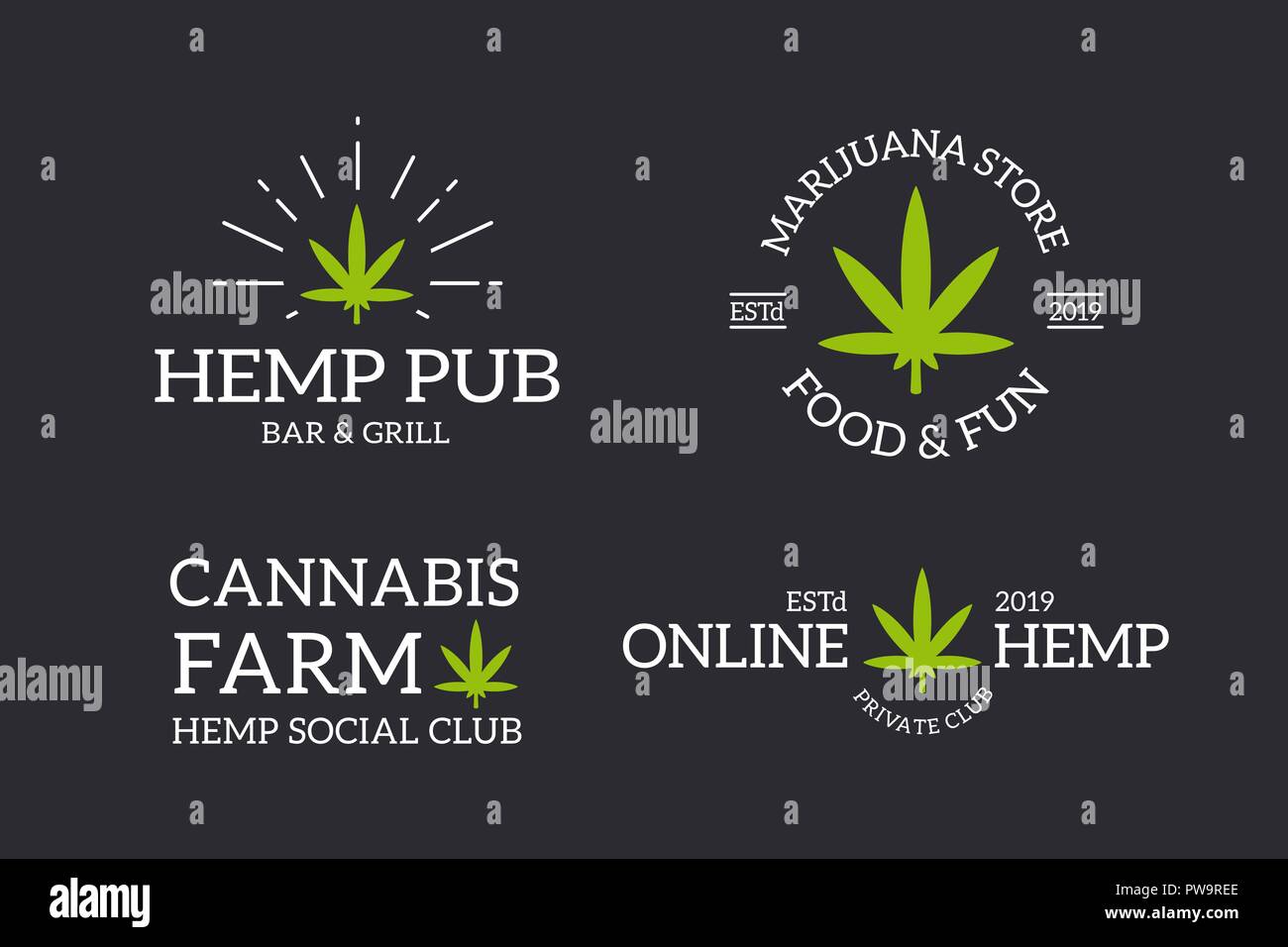 Hemp logo hires stock photography and images Alamy