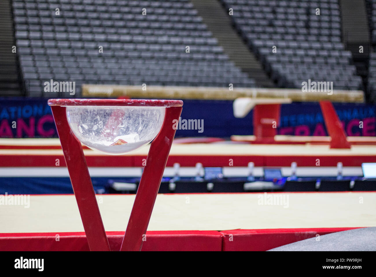 Gymnastic equipment in a gymnastic arena Stock Photo Alamy