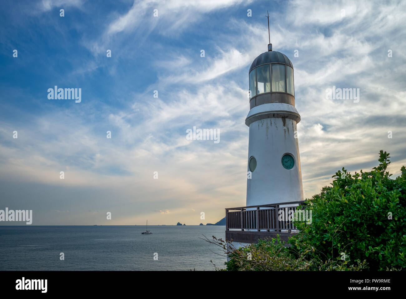 lighthouse at Haeundae Dongbaekseom Island, busan Stock Photo