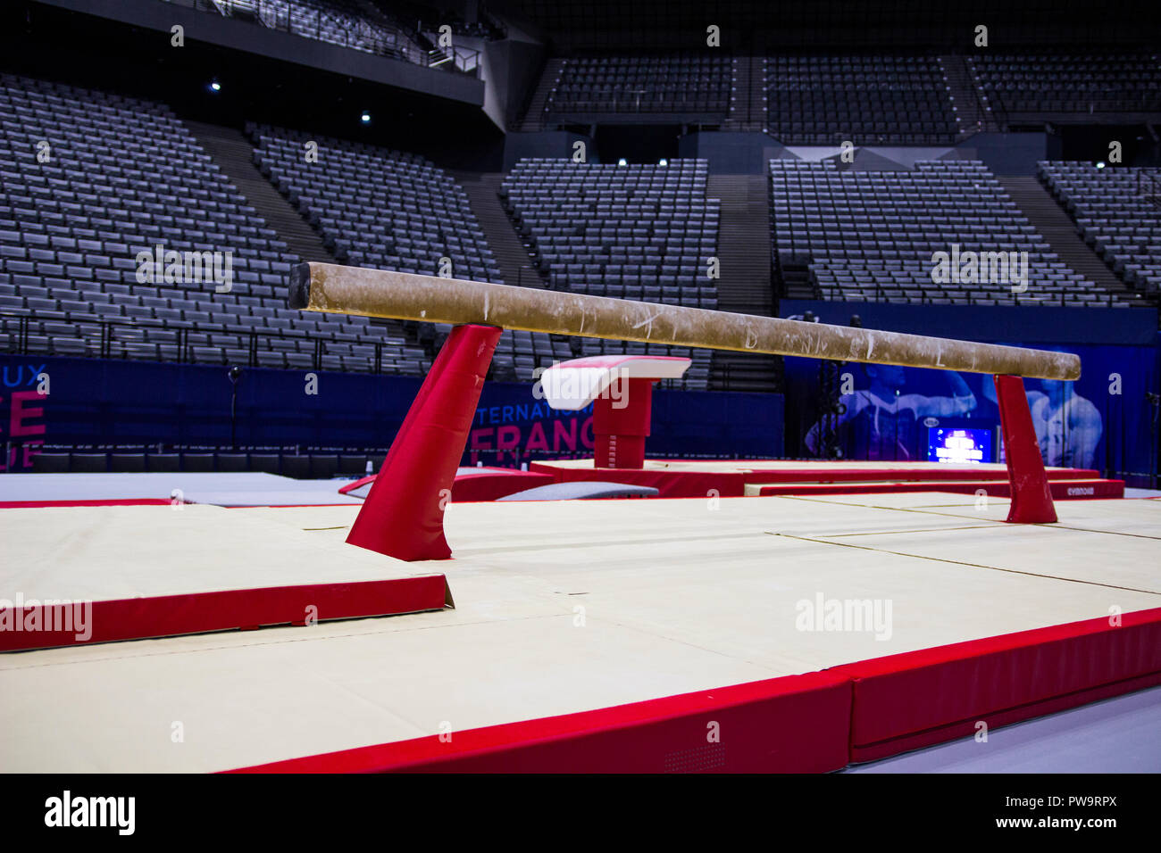 Gymnastic equipment in a gymnastic arena Stock Photo Alamy