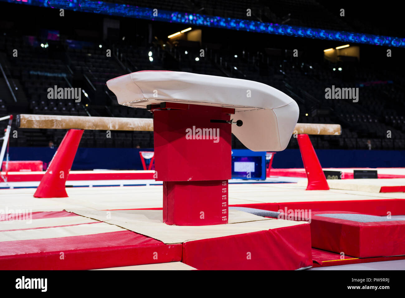 Gymnastic equipment in a gymnastic arena Stock Photo Alamy