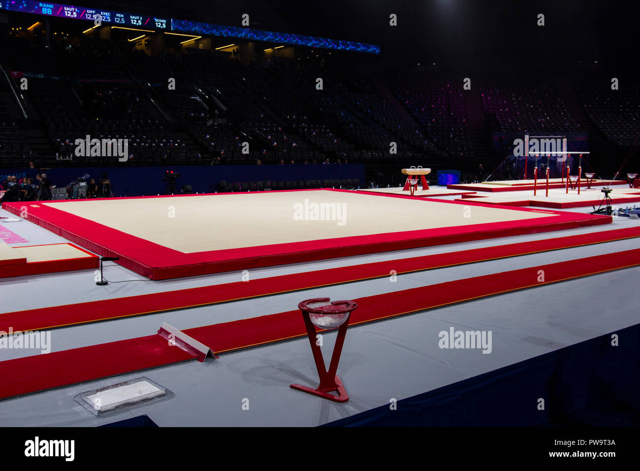 Gymnastic equipment in a gymnastic arena Stock Photo Alamy