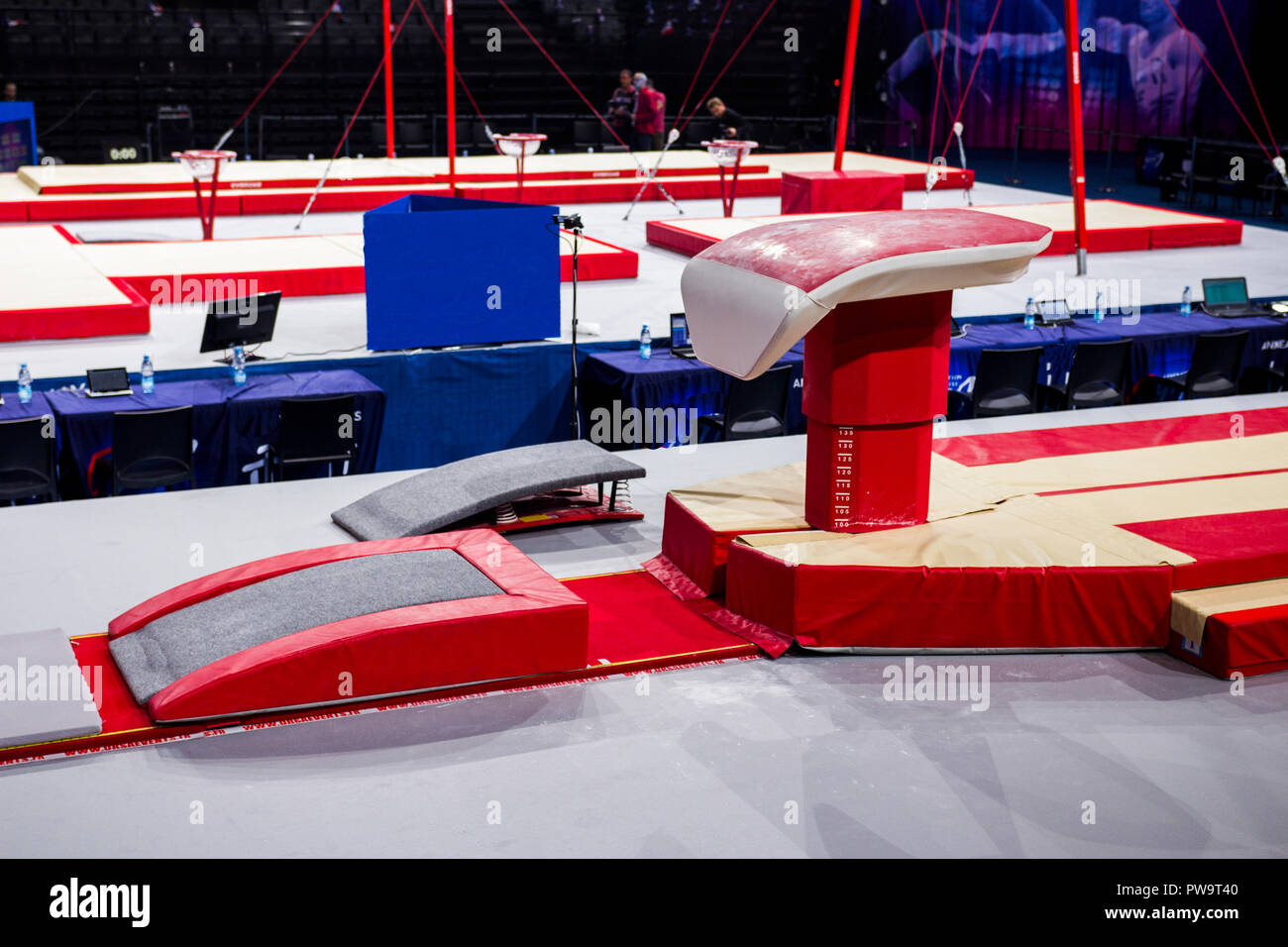 Gymnastic equipment in a gymnastic arena Stock Photo Alamy