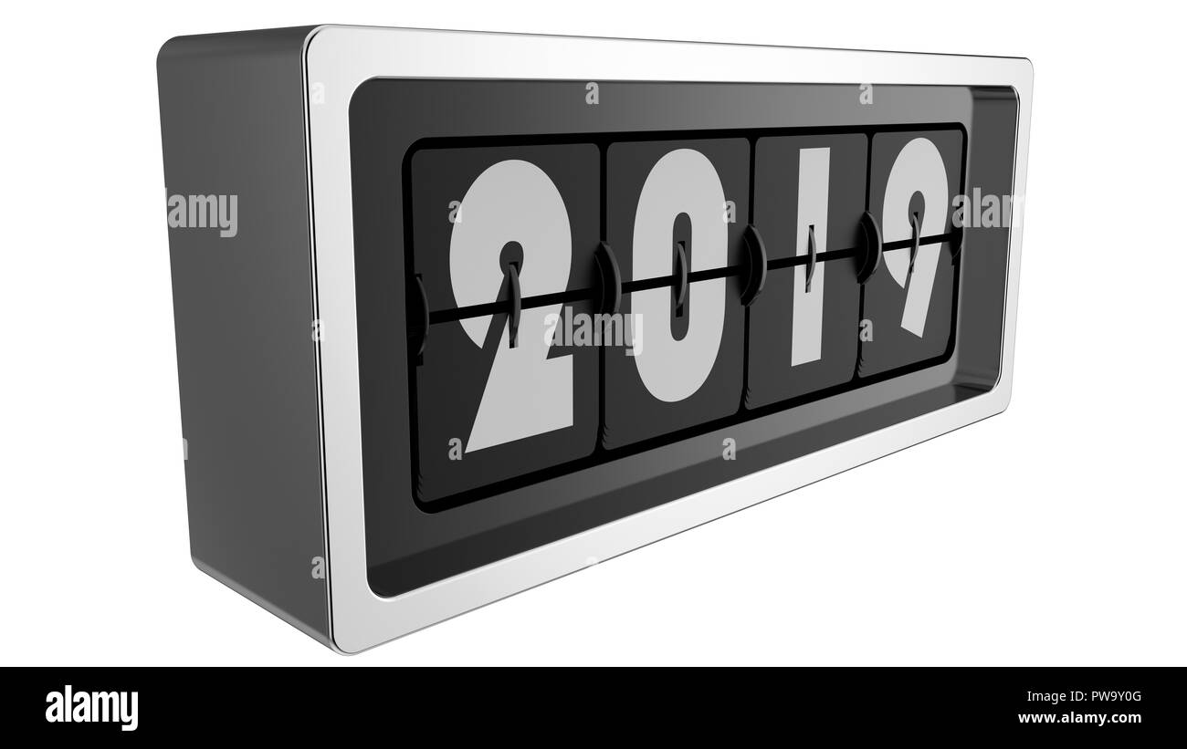2019 flip flap clock Stock Photo