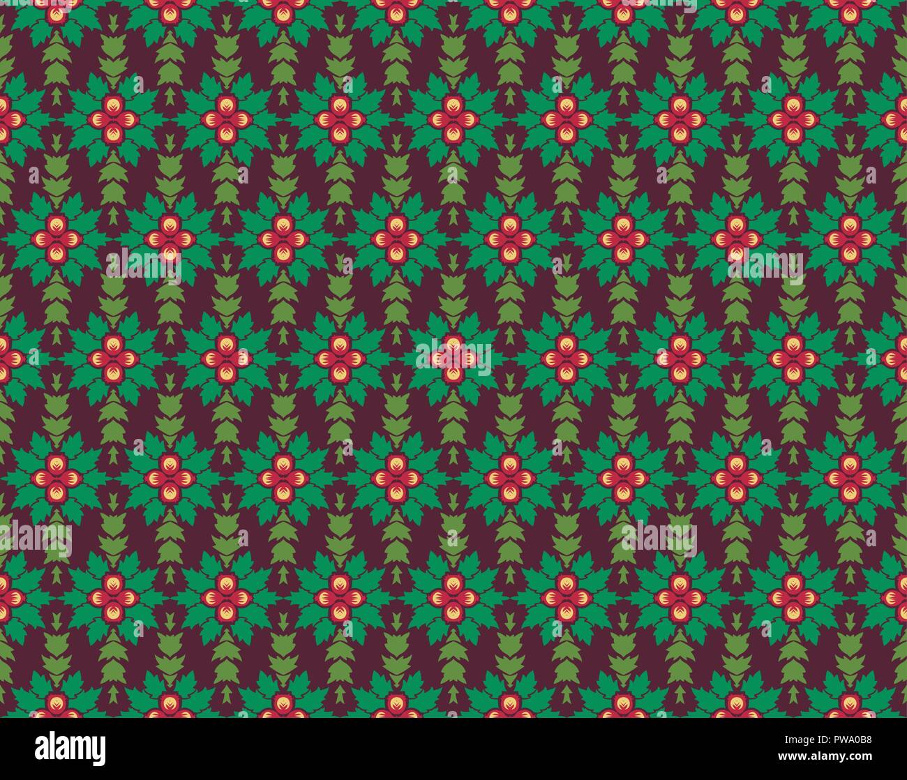 seamless floral ornament pattern vector illustration Stock Vector Image ...