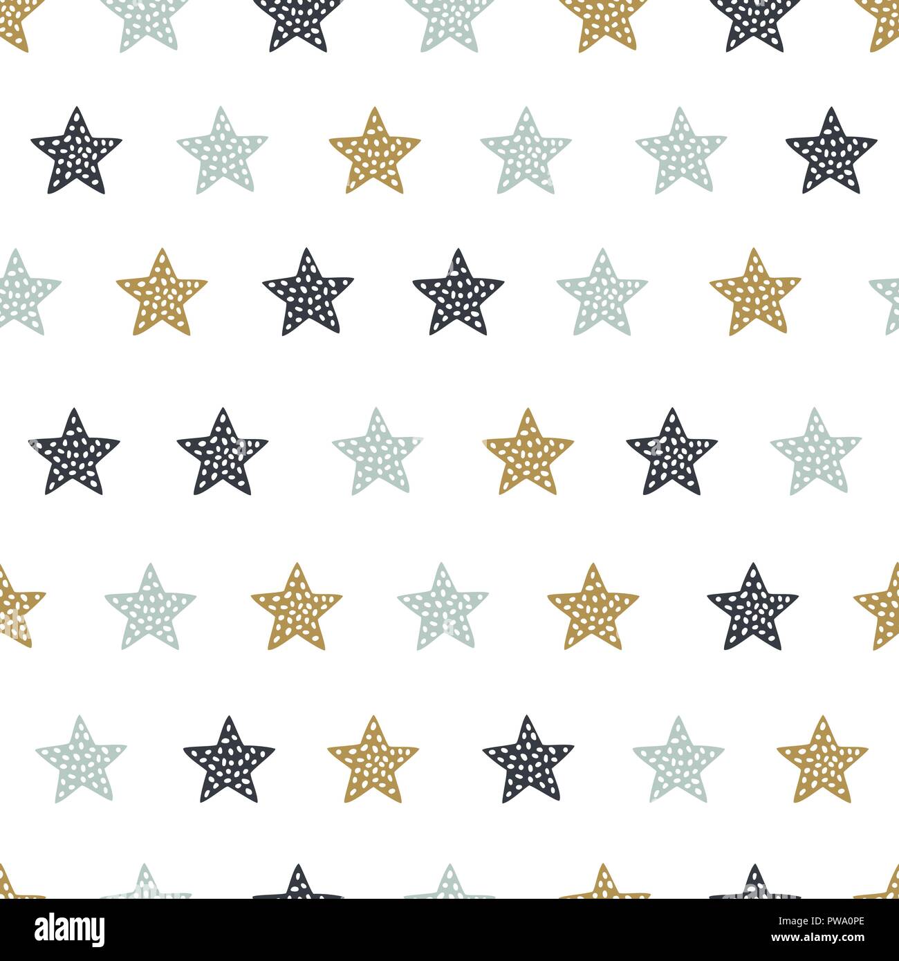 Childish seamless pattern with stars. Creative texture for fabric Stock Vector