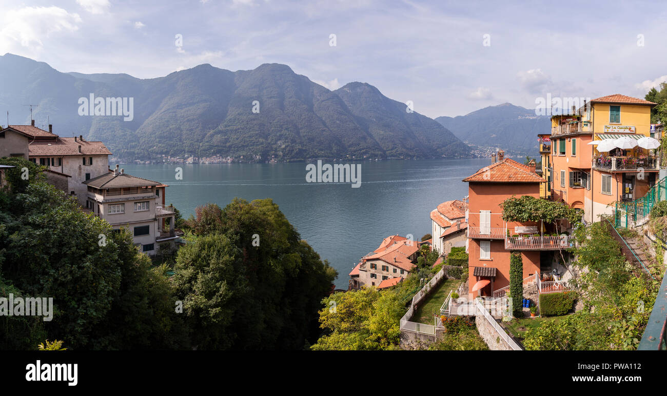 The waterfront town of Nesso on Lake Como, Italy Stock Photo