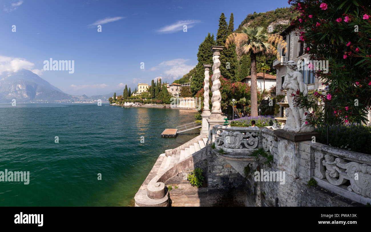 Villa Monastero gardens at Varenna on Lake Como, Italy Stock Photo