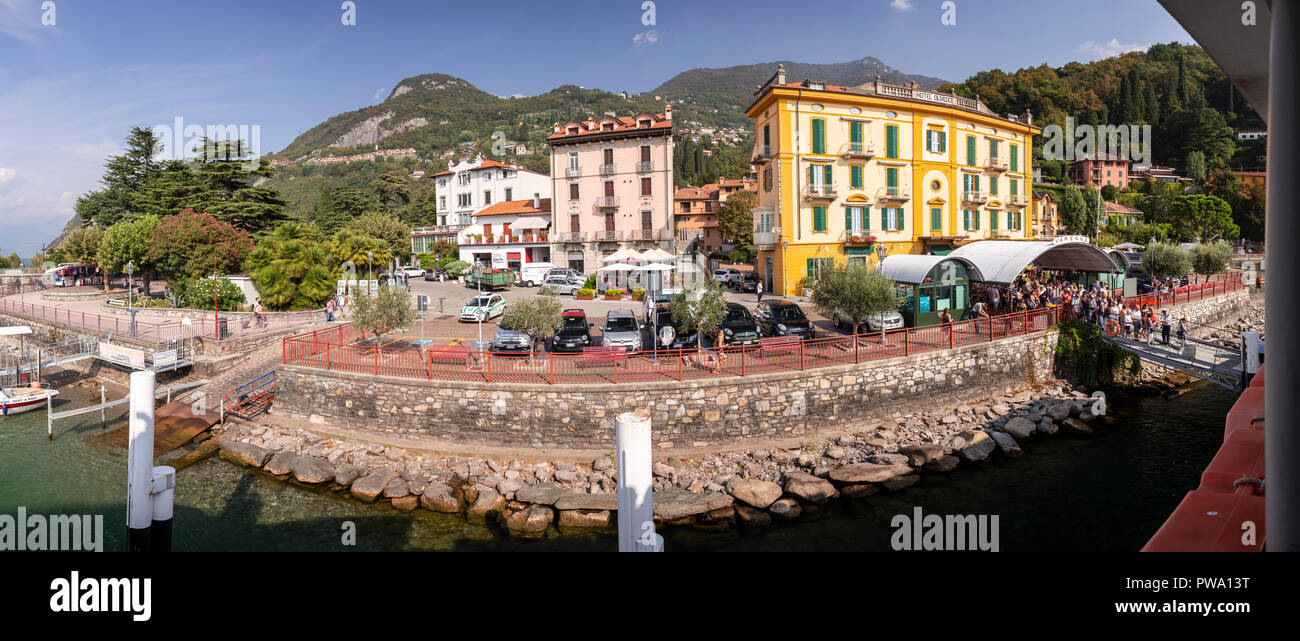 The harbour at Varenna on the shores of Lake Como, Italy Stock Photo
