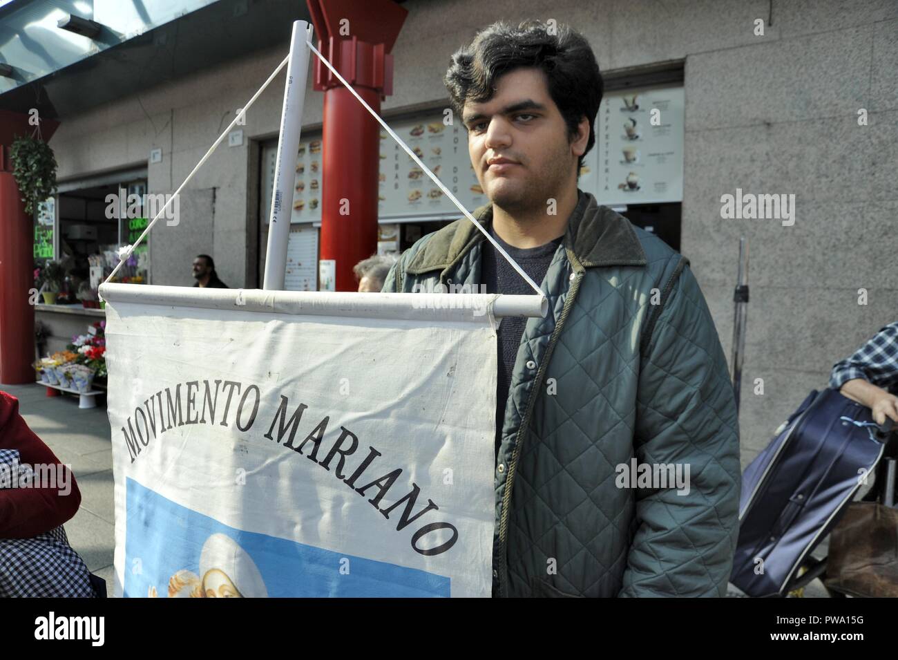 Milan (Italy), demonstration of catholics extremists and neo-fascist party Forza Nuova against the law 194 on abortion. Stock Photo