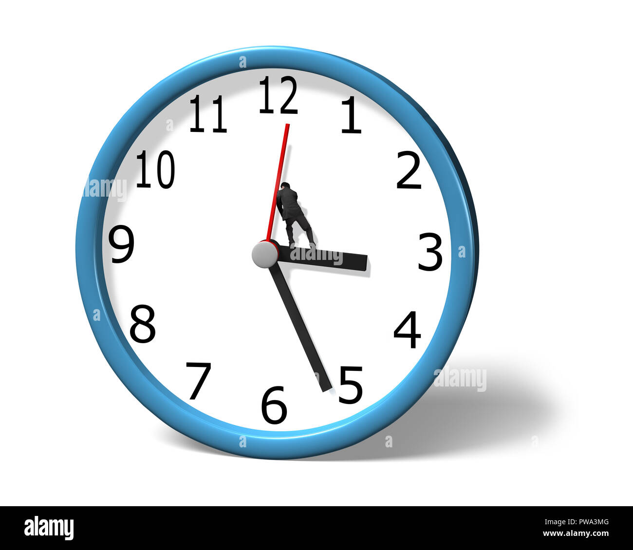 Stopping clock hand in white background Stock Photo Alamy