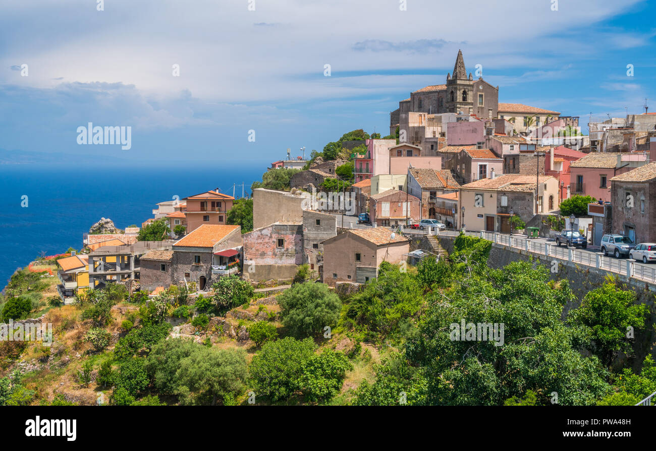 Scenic view in Forza d'Agrò, picturesque town in the Province of ...
