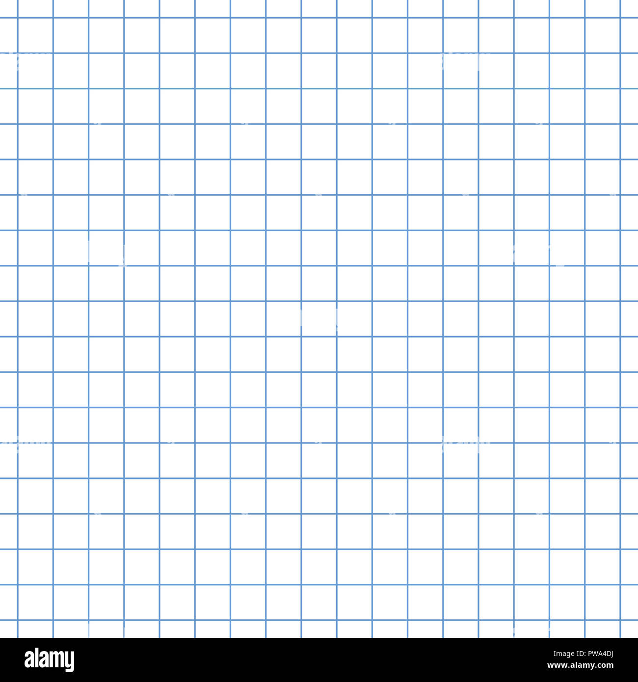 Seamless square grid graph paper pattern in blue Stock Photo