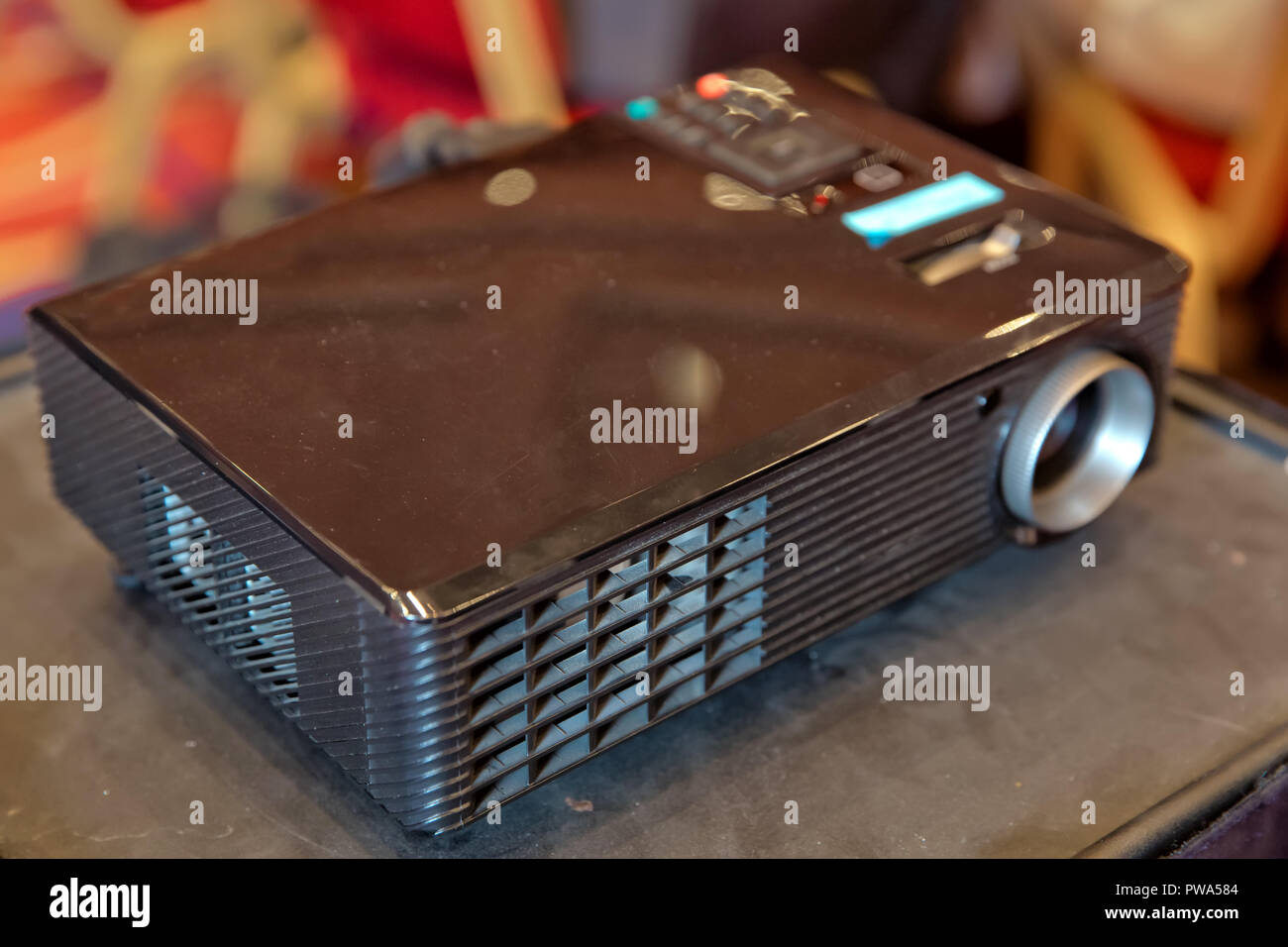 Close up projector in conference room . LCD Projector technology video