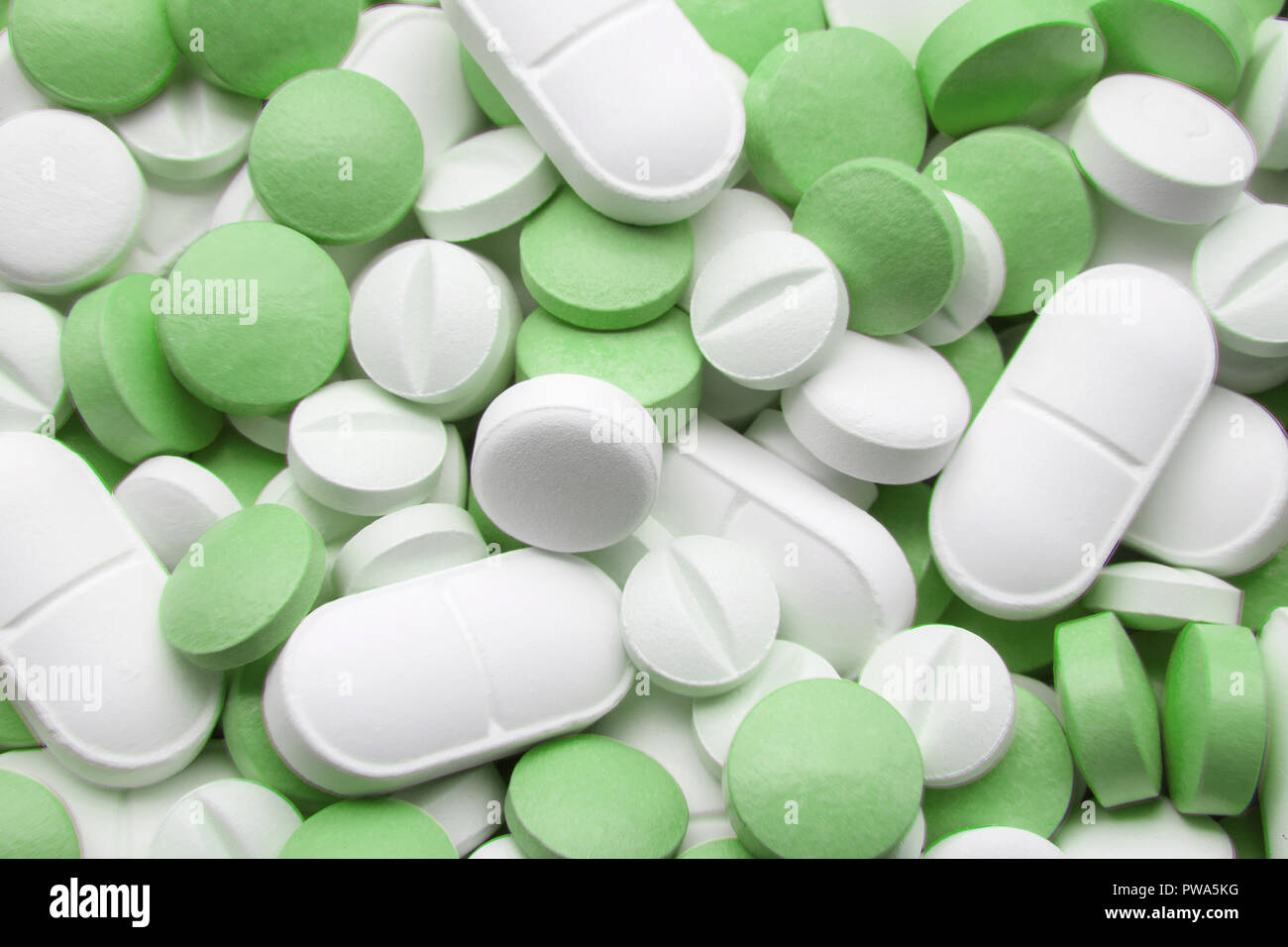 tablets and medicines of chemical composition Stock Photo