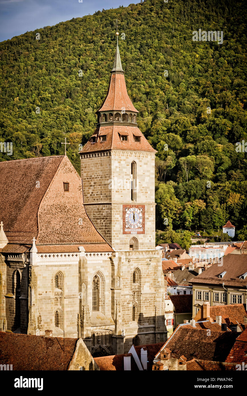 Black Church of Brasov, Romania - Biserica Neagra, Brasov, Romania Stock Photo