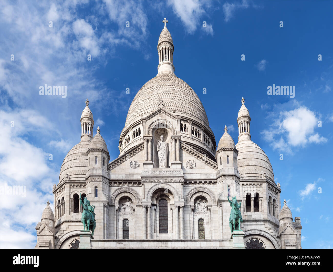 Sacre Coeur Basilica on Montmartre hill - Paris, France Stock Photo