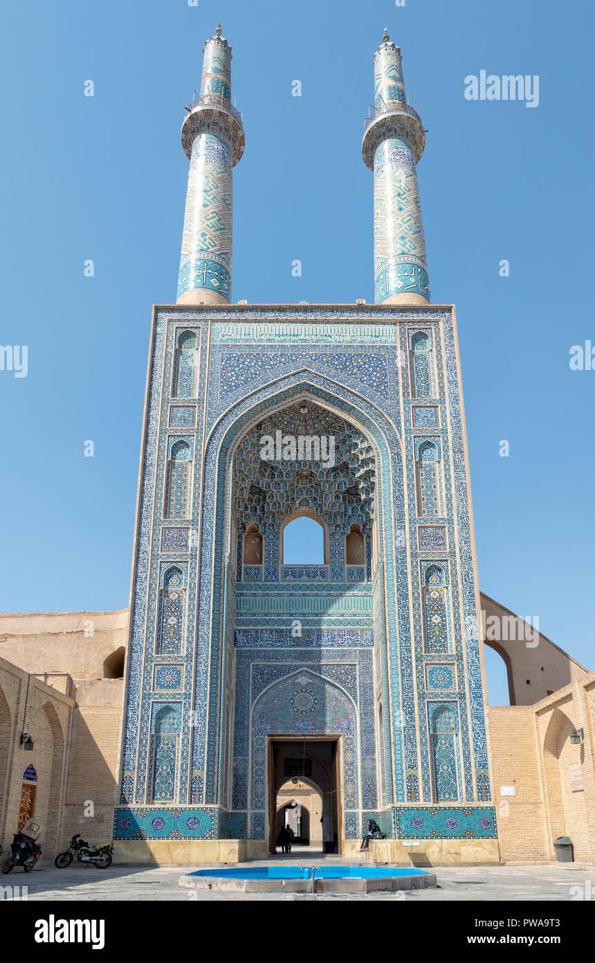 Jameh Mosque, Yazd, Iran. Stock Photo