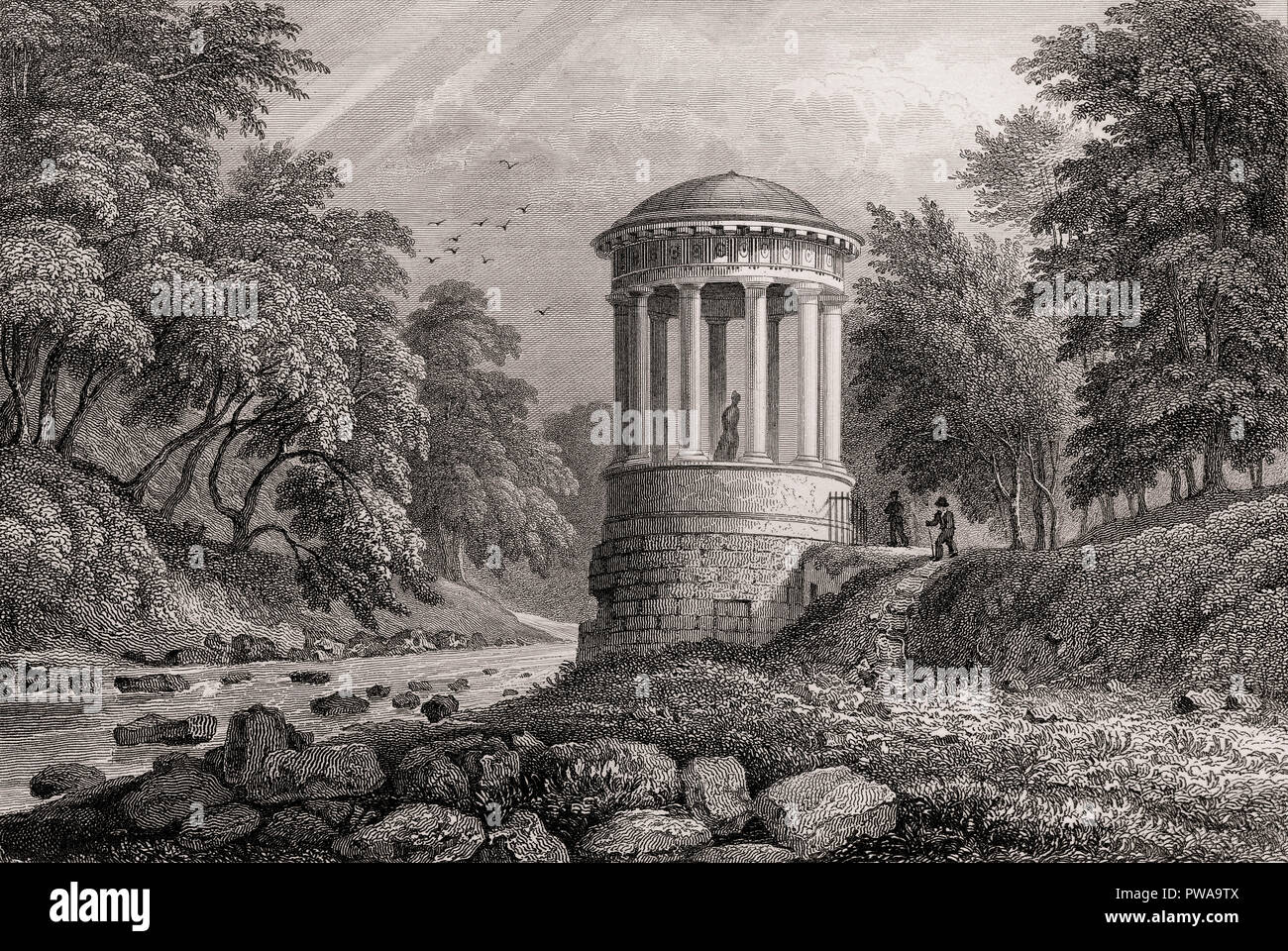 St Bernard's Well, Water of Leith, Edinburgh, Scotland, 19th century, from Modern Athens by Th. H. Shepherd Stock Photo