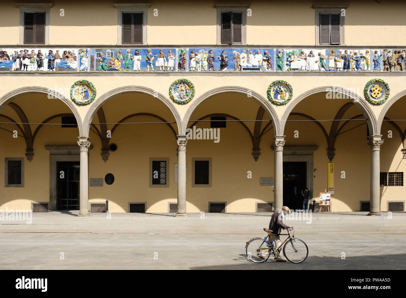 Ospedale del Ceppo di Pistoia in the Piazza Giovanni, old town of Pistoia, Tuscany, Italy, Europe, Stock Photo
