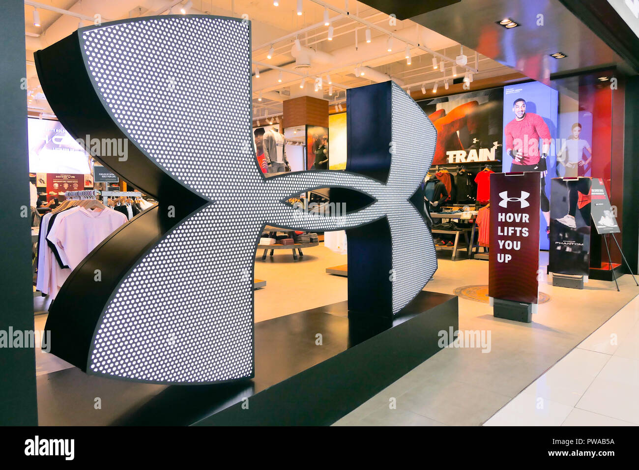 UNDER ARMOUR American sportswear company founded in 1996 manufactures  footwear sports and casual clothes open new big store in Mega Bangna  Bangkok, Th Stock Photo - Alamy