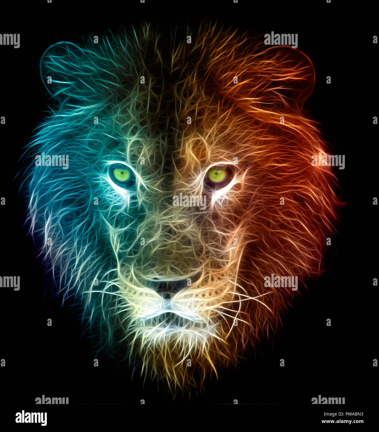 Digital illustration of a lion Stock Photo