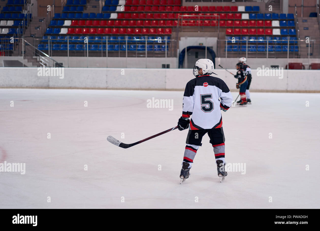 icehockey players on the ice Stock Photo Alamy