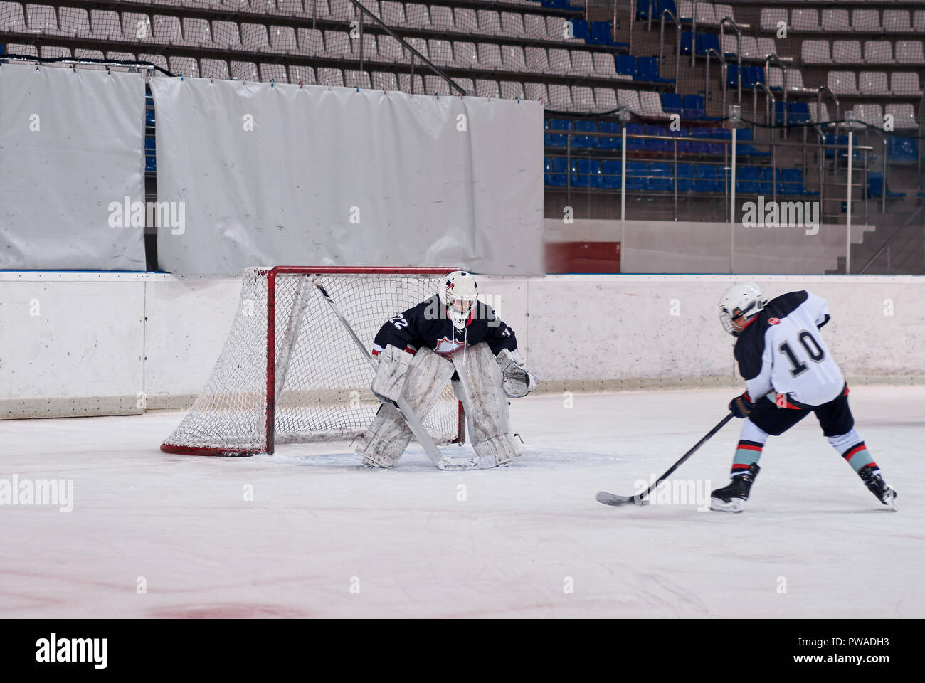 icehockey players on the ice Stock Photo Alamy