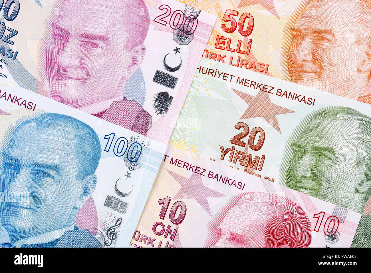 Turkish money, a business background Stock Photo