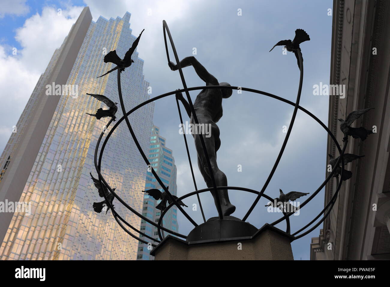“Monument to Multiculturalism” by Francesco Perilli, located in front of Union Station at 65 Front Street West and was unveiled on July 1st, 1985. Stock Photo